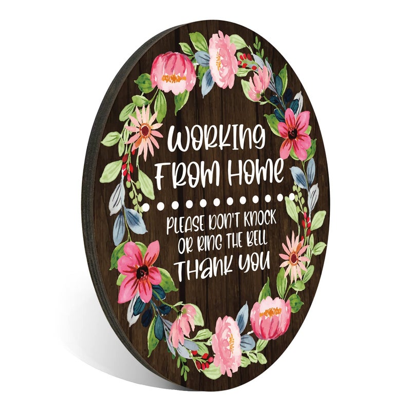 FTONENI Please Don 't Knock or Ring the Bell Sign for House, Working From Home Sign, Front Door Thank You Sign for Indoor/Outdoor Home, Office or Business Use, 4 "" x 5 "" (with Strong Adhesive Tape) - PMB028 - Image 1
